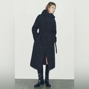 ZARA Women's Black Quilted Coat